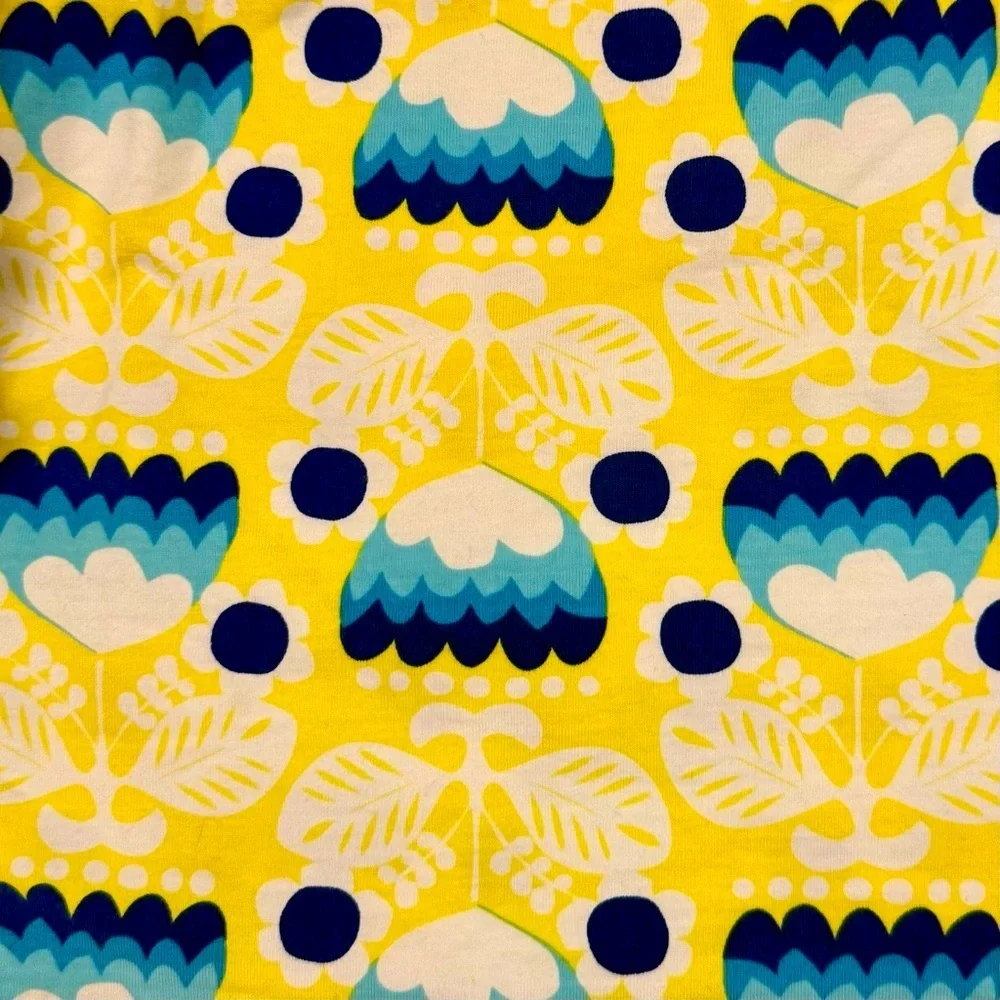 Hanna Andersson So Breezy Sundress Girls 6X-7 120 cm Yellow Blue Tulips Spring